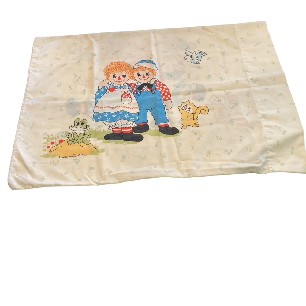 Vintage Raggedy Ann & Andy Single Pillowcase- 1980s The Bobbs-Merrill Co.